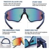 image:imageDUCO Kids Youth Baseball Sunglasses for Boys Girls Age 816 Polarized UV400 Protection Sports Cycling Glasses DK268Blue Frame Black Temple Revo Orange Lens