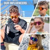 image:imageDUCO Kids Youth Baseball Sunglasses for Boys Girls Age 816 Polarized UV400 Protection Sports Cycling Glasses DK268Fluore Green Frame Black Temple Revo Orange Lens