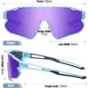 image:imageDUCO Kids Youth Baseball Sunglasses for Boys Girls Age 816 Polarized UV400 Protection Sports Cycling Glasses DK268Light Blue Frame Red White Dot Black Temple Revo Purple Lens