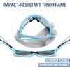 image:imageDUCO Kids Youth Baseball Sunglasses for Boys Girls Age 816 Polarized UV400 Protection Sports Cycling Glasses DK268Light Blue Frame Red White Dot Black Temple Revo Purple Lens
