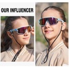 image:imageDUCO Kids Youth Baseball Sunglasses for Boys Girls Age 816 Polarized UV400 Protection Sports Cycling Glasses DK268Light Blue Purple Dot Frame Purple Lens
