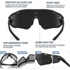 image:imageDUCO Kids Youth Baseball Sunglasses for Boys Girls Age 816 Polarized UV400 Protection Sports Cycling Glasses DK268Matte Black Frame Black Temple Grey Lens