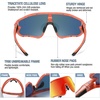 image:imageDUCO Kids Youth Baseball Sunglasses for Boys Girls Age 816 Polarized UV400 Protection Sports Cycling Glasses DK268Orange Frame Black Temple Revo Orange Lens