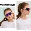 image:imageDUCO Kids Youth Baseball Sunglasses for Boys Girls Age 816 Polarized UV400 Protection Sports Cycling Glasses DK268Pink White Frame Purpletemple Revo Purple Lens