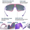image:imageDUCO Kids Youth Baseball Sunglasses for Boys Girls Age 816 Polarized UV400 Protection Sports Cycling Glasses DK268Pink White Frame Purpletemple Revo Purple Lens