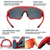 image:imageDUCO Kids Youth Baseball Sunglasses for Boys Girls Age 816 Polarized UV400 Protection Sports Cycling Glasses DK268Red Frame Black White Dot Black Temple Revo Orange Lens