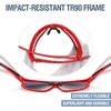 image:imageDUCO Kids Youth Baseball Sunglasses for Boys Girls Age 816 Polarized UV400 Protection Sports Cycling Glasses DK268Red Frame Black White Dot Black Temple Revo Orange Lens