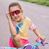 image:imageDUCO Kids Youth Baseball Sunglasses for Boys Girls Age 816 Polarized UV400 Protection Sports Cycling Glasses DK268Rose Painting Frame Revo Colorful Lens