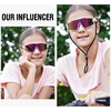 image:imageDUCO Kids Youth Baseball Sunglasses for Boys Girls Age 816 Polarized UV400 Protection Sports Cycling Glasses DK268White Frame Pink Temple Revo Orange Lens