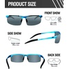 image:imageDUCO Mens Sports Polarized Sunglasses UV Protection Sunglasses for Men 8177sBlue Frame Gray Lens