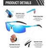 image:imageDUCO Mens Sports Polarized Sunglasses UV Protection Sunglasses for Men 8177sBlue Frame Red Dot Revo Blue Lens