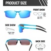 image:imageDUCO Mens Sports Polarized Sunglasses UV Protection Sunglasses for Men 8177sBlue Frame Red Dot Revo Blue Lens