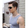 image:imageDUCO Mens Sports Polarized Sunglasses UV Protection Sunglasses for Men 8177sGreen Frame Yellow Dot Gray Lens