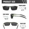 image:imageDUCO Mens Sports Polarized Sunglasses UV Protection Sunglasses for Men 8177sGreen Frame Yellow Dot Gray Lens