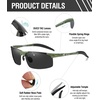 image:imageDUCO Mens Sports Polarized Sunglasses UV Protection Sunglasses for Men 8177sGreen Frame Yellow Dot Gray Lens
