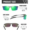 image:imageDUCO Mens Sports Polarized Sunglasses UV Protection Sunglasses for Men 8177sGunmetal Frame Revo Green Lens