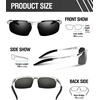 image:imageDUCO Mens Sports Polarized Sunglasses UV Protection Sunglasses for Men 8177sSilver Frame Gray Lens