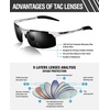 image:imageDUCO Mens Sports Polarized Sunglasses UV Protection Sunglasses for Men 8177sSilver Frame Gray Lens