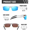 image:imageDUCO Mens Sports Polarized Sunglasses UV Protection Sunglasses for Men 8177sSilver Frame Revo Blue Lens