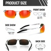 image:imageDUCO Mens Sports Polarized Sunglasses UV Protection Sunglasses for Men 8177sSilver Frame Revo Orange Lens