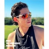 image:imageDUCO Mens Sports Polarized Sunglasses UV Protection Sunglasses for Men 8177sSilver Frame Revo Orange Lens