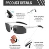 image:imageDUCO Mens Sports Polarized Sunglasses UV Protection Sunglasses for Men 8177sWhite Black Frame Grey Lens