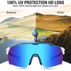image:imageDUCO Nonpolarized Cycling Glasses UV400 Protection Running Shades DC0038Blue Frame White Temple Revo Blue Lens