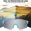 image:imageDUCO Nonpolarized Cycling Glasses UV400 Protection Running Shades DC0038Gunmental Frame Blue Temple Silver Lens