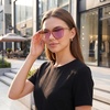 image:imageDUCO Oversized Polarized Sunglasses for Women Trendy Mirrored Shades Retro Square Light Weight UV400 Sun Glasses W01601 Transparent Pink Frame Pink Lens