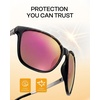 image:imageDUCO Oversized Polarized Sunglasses for Women Trendy Mirrored Shades Retro Square Light Weight UV400 Sun Glasses W01601 Transparent Pink Frame Pink Lens