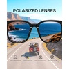 image:imageDUCO Oversized Polarized Sunglasses for Women Trendy Mirrored Shades Retro Square Light Weight UV400 Sun Glasses W01602 Black Frame Revo Pink Lens