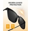 image:imageDUCO Oversized Polarized Sunglasses for Women Trendy Mirrored Shades Retro Square Light Weight UV400 Sun Glasses W01603 Black Frame Grey Lens