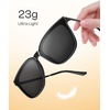 image:imageDUCO Oversized Polarized Sunglasses for Women Trendy Mirrored Shades Retro Square Light Weight UV400 Sun Glasses W01603 Black Frame Grey Lens