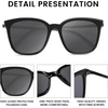 image:imageDUCO Oversized Polarized Sunglasses for Women Trendy Mirrored Shades Retro Square Light Weight UV400 Sun Glasses W01603 Black Frame Grey Lens