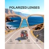 image:imageDUCO Oversized Polarized Sunglasses for Women Trendy Mirrored Shades Retro Square Light Weight UV400 Sun Glasses W01604 Gold Frame Colorful Lens