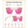 image:imageDUCO Oversized Polarized Sunglasses for Women Trendy Mirrored Shades Retro Square Light Weight UV400 Sun Glasses W01604 Gold Frame Colorful Lens