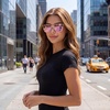 image:imageDUCO Oversized Polarized Sunglasses for Women Trendy Mirrored Shades Retro Square Light Weight UV400 Sun Glasses W01604 Gold Frame Colorful Lens