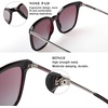 image:imageDUCO Oversized Polarized Sunglasses for Women Trendy Mirrored Shades Retro Square Light Weight UV400 Sun Glasses W01606 Purple Tortoise Frame Purple Lens