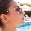 image:imageDUCO Oversized Polarized Sunglasses for Women Trendy Mirrored Shades Retro Square Light Weight UV400 Sun Glasses W01606 Purple Tortoise Frame Purple Lens