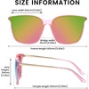 image:imageDUCO Oversized Polarized Sunglasses for Women Trendy Mirrored Shades Retro Square Light Weight UV400 Sun Glasses W01607 Pink Frame Colorful Lens