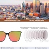 image:imageDUCO Oversized Polarized Sunglasses for Women Trendy Mirrored Shades Retro Square Light Weight UV400 Sun Glasses W01608 Black Frame Colorful Lens