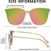 image:imageDUCO Oversized Polarized Sunglasses for Women Trendy Mirrored Shades Retro Square Light Weight UV400 Sun Glasses W01609 Gold Frame Green Colorful Lens