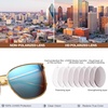 image:imageDUCO Oversized Polarized Sunglasses for Women Trendy Mirrored Shades Retro Square Light Weight UV400 Sun Glasses W01610 Gold Frame Blue Lens