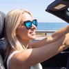 image:imageDUCO Oversized Polarized Sunglasses for Women Trendy Mirrored Shades Retro Square Light Weight UV400 Sun Glasses W01612 Black Frame Revo Blue Lens