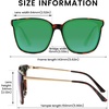 image:imageDUCO Oversized Polarized Sunglasses for Women Trendy Mirrored Shades Retro Square Light Weight UV400 Sun Glasses W01613 Tortoise Frame Revo Green Lens