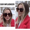 image:imageDUCO Oversized Polarized Sunglasses for Women Trendy Mirrored Shades Retro Square Light Weight UV400 Sun Glasses W01614 Tortoise Frame Grey Lens