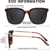 image:imageDUCO Oversized Polarized Sunglasses for Women Trendy Mirrored Shades Retro Square Light Weight UV400 Sun Glasses W01614 Tortoise Frame Grey Lens