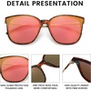 image:imageDUCO Oversized Polarized Sunglasses for Women Trendy Mirrored Shades Retro Square Light Weight UV400 Sun Glasses W01615 Tortoise Frame Revo Pink Lens