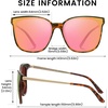 image:imageDUCO Oversized Polarized Sunglasses for Women Trendy Mirrored Shades Retro Square Light Weight UV400 Sun Glasses W01615 Tortoise Frame Revo Pink Lens