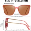 image:imageDUCO Oversized Polarized Sunglasses for Women Trendy Mirrored Shades Retro Square Light Weight UV400 Sun Glasses W01617 Transparent Pink Frame Brown Lens
